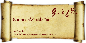Garan Ádám névjegykártya
